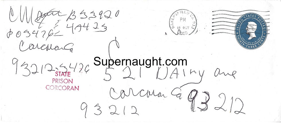 charles manson autograph on envelope