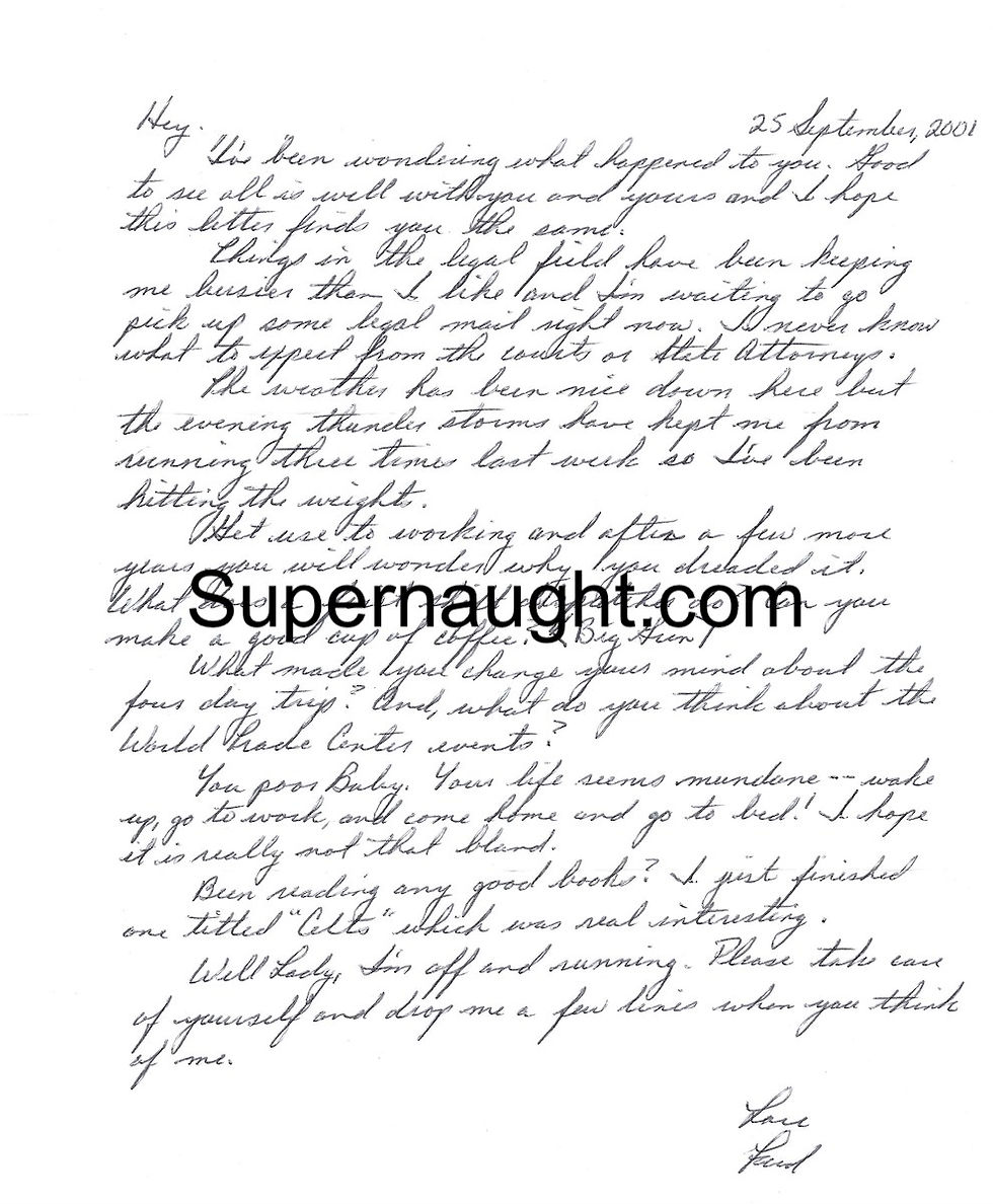 Fred Waterfield David Gore signed letter