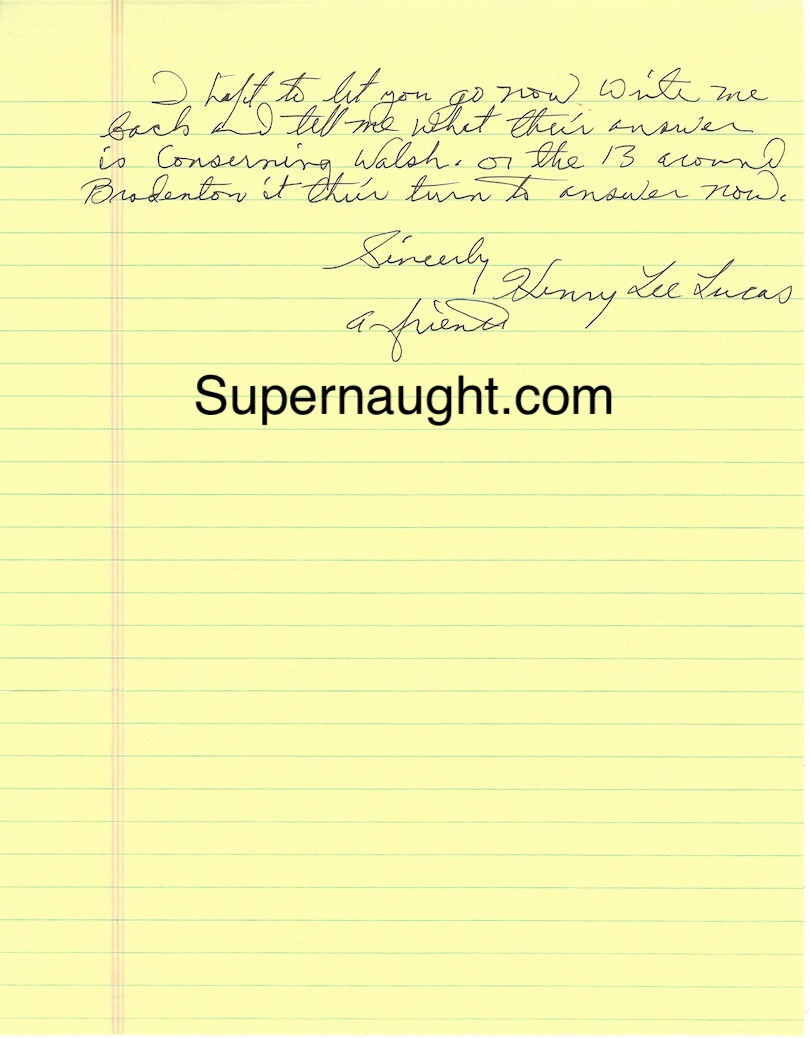 Thumbnail: Henry lee Lucas signed letter crime content signed envelope