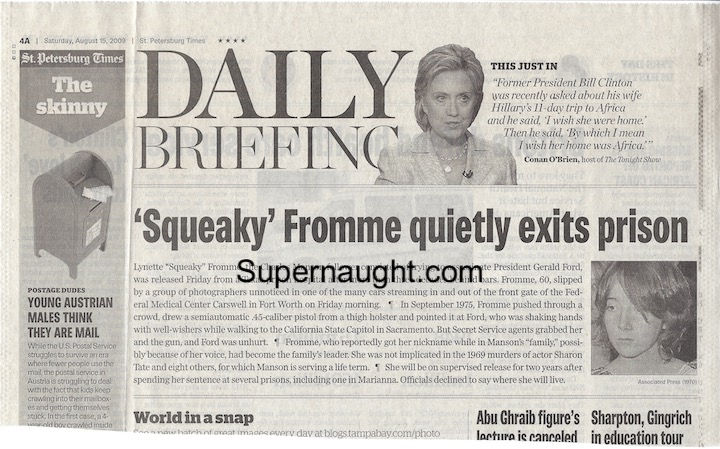 Squeaky Fromme Quietly Exits Prison Newspaper