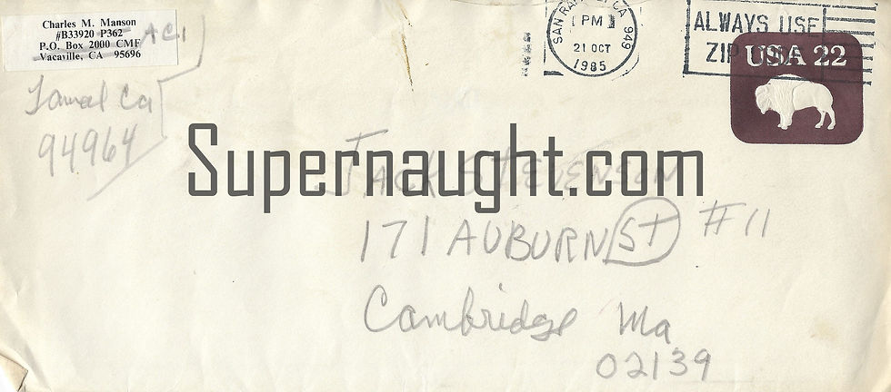 Thumbnail: Charles Manson Signed Six Page Letter and Envelope Set Plus Inserts