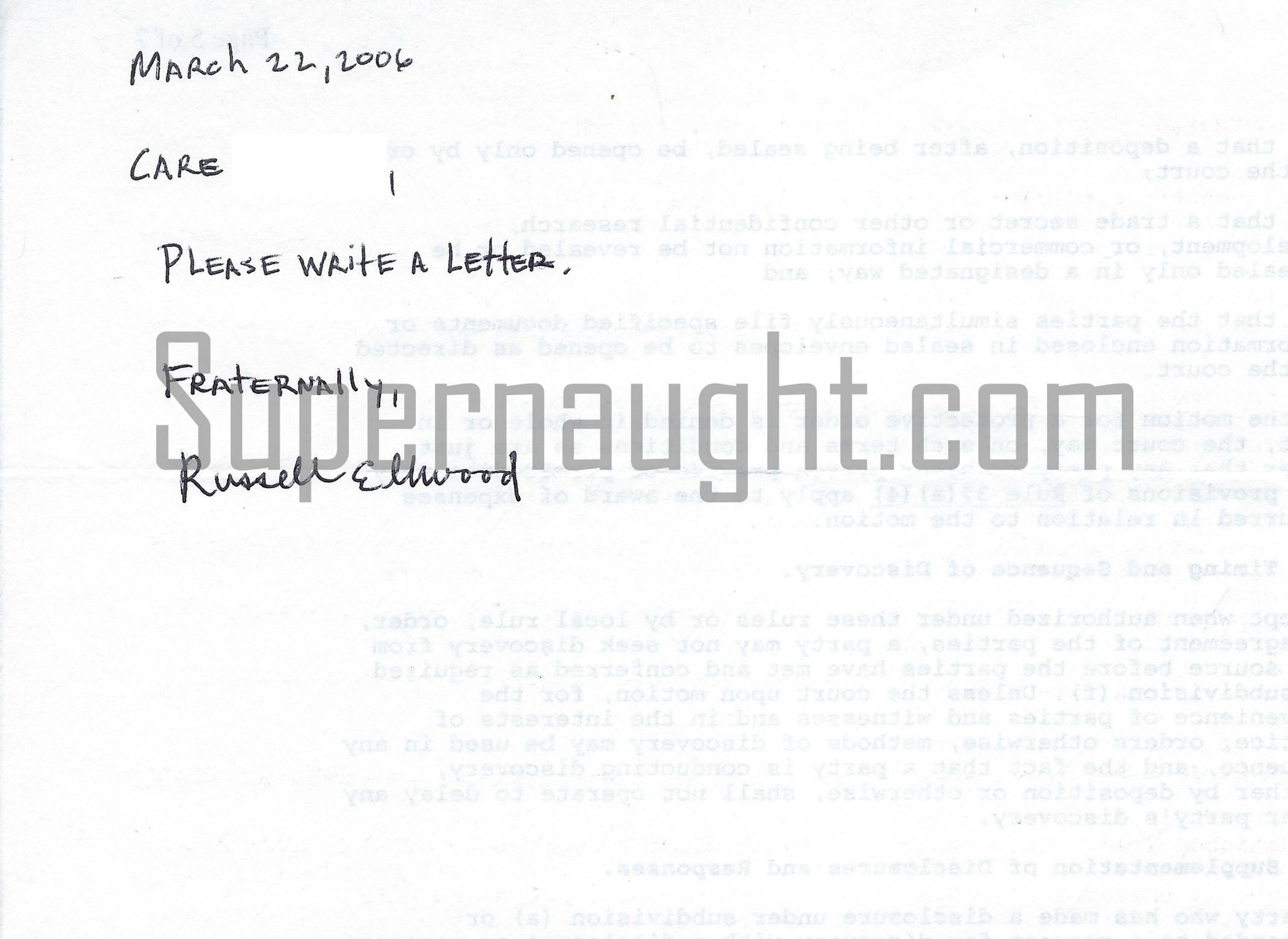 Russell Ellwood signed