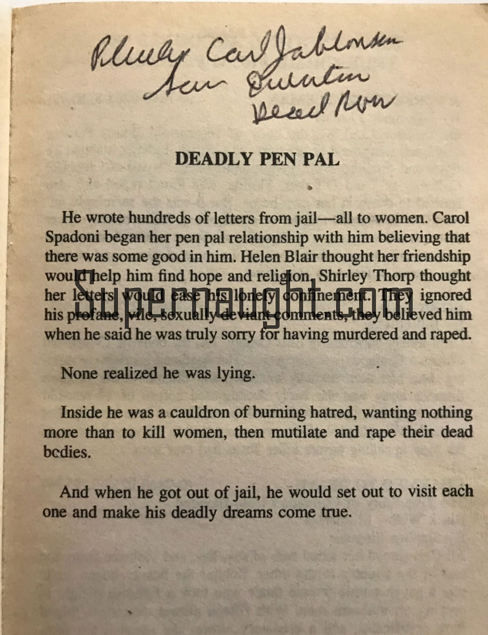 Deadly Urges autographed