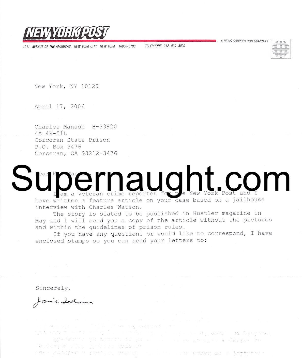 Charlie Manson NY Post