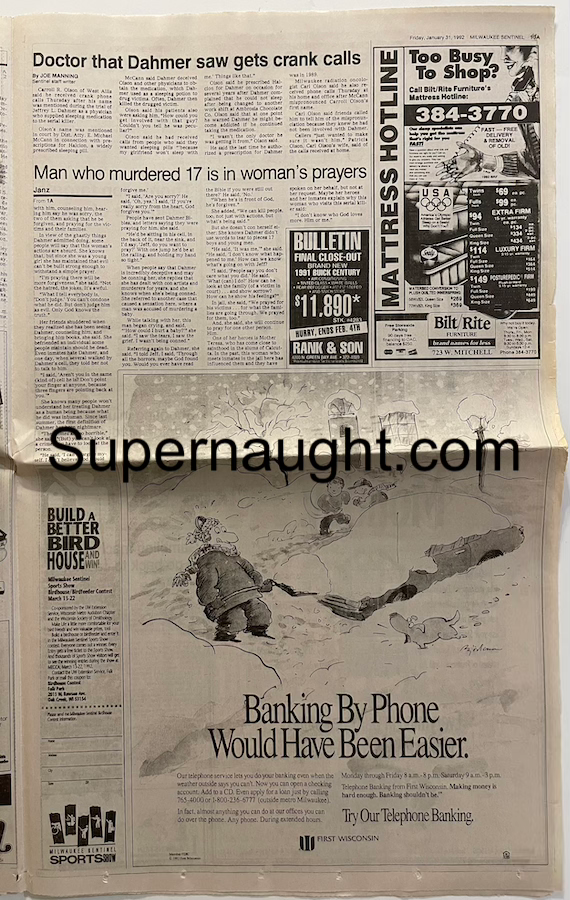 Thumbnail: 1992 jeffrey dahmer trial vintage newspaper testimony