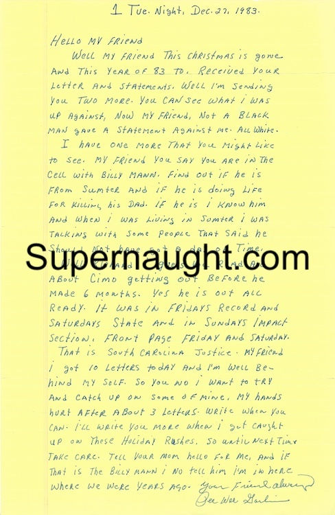 donald gaskins death row letter signed