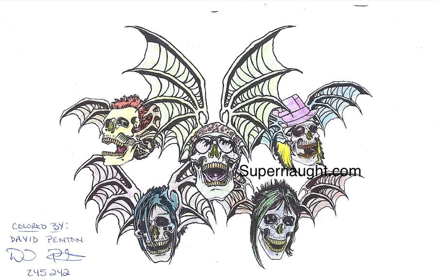 David penton demon skull colored signed
