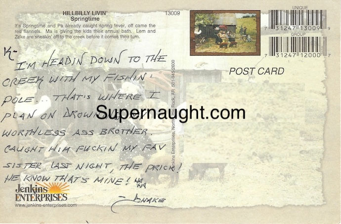 bobby ray gilbert snake signed postcard