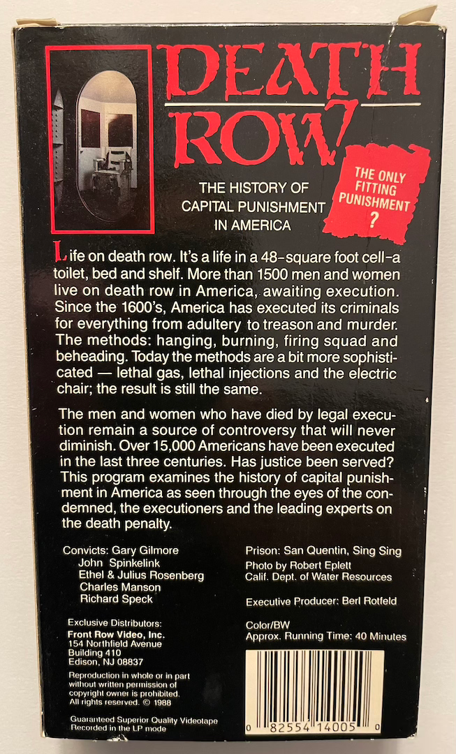 Thumbnail: Death Row Capital Punishment in America VHS