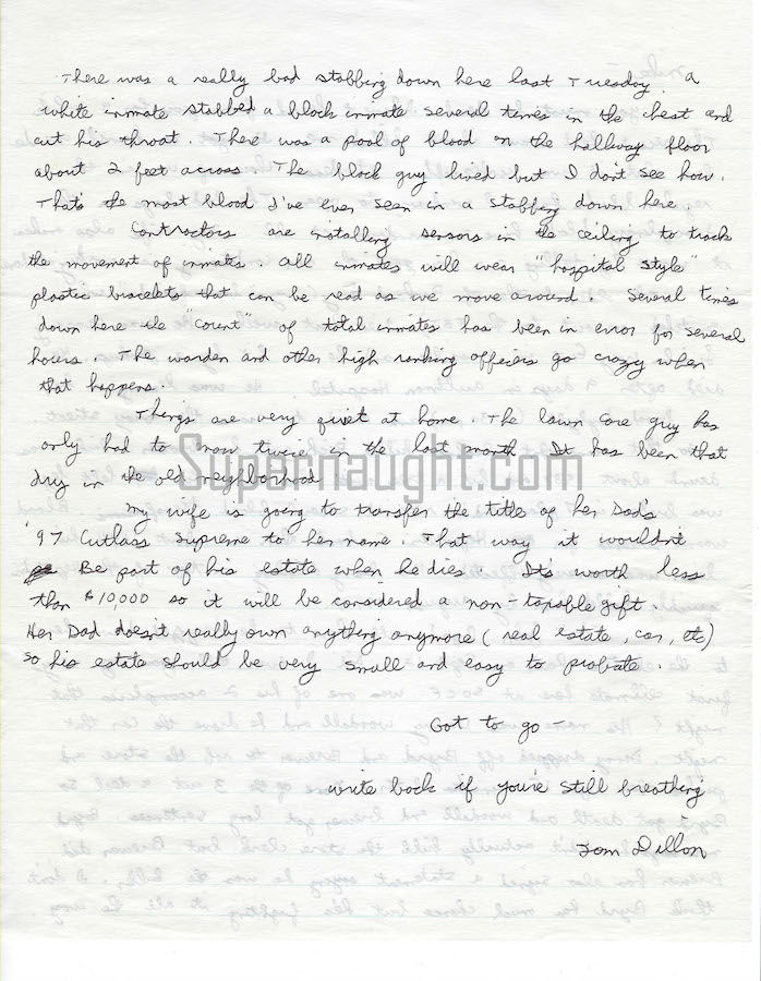 Thumbnail: thomas dillon signed letter