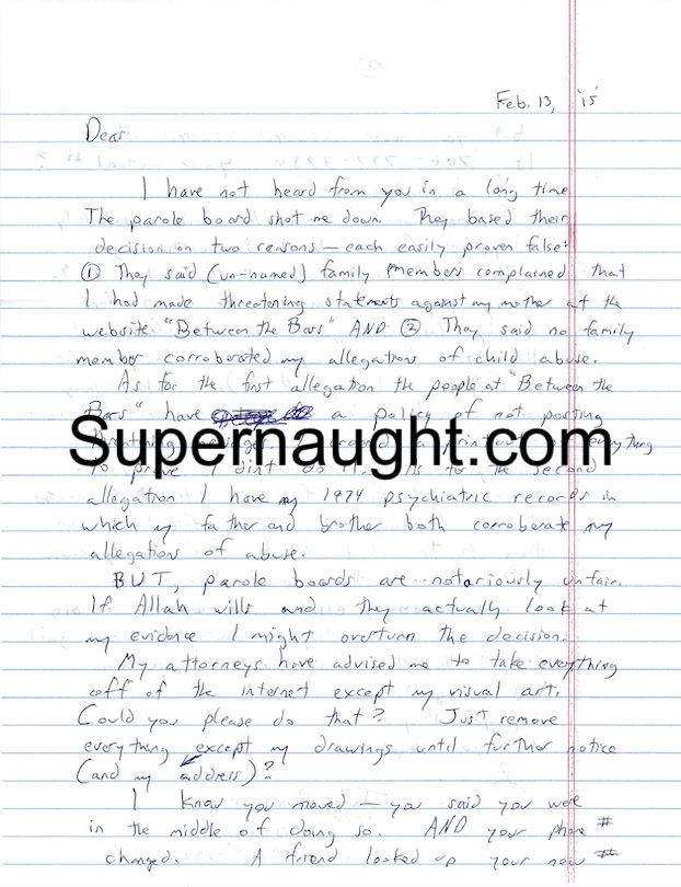 Thumbnail: James Riva letter and envelope signed from prison