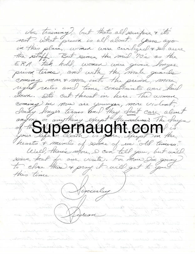 Susan Atkins signed letter envelope drawing set manson family