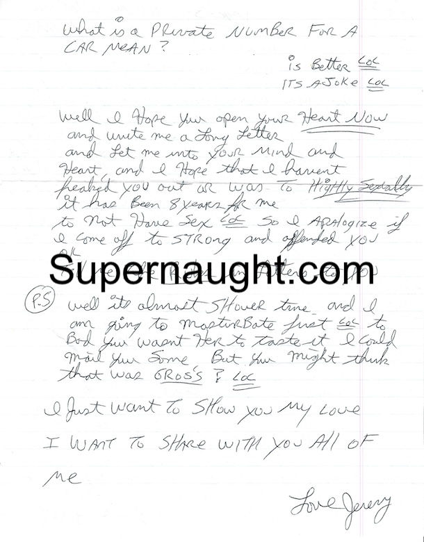 Jeremy Jones Fiancee Sex Letter and Envelope Set Both Signed