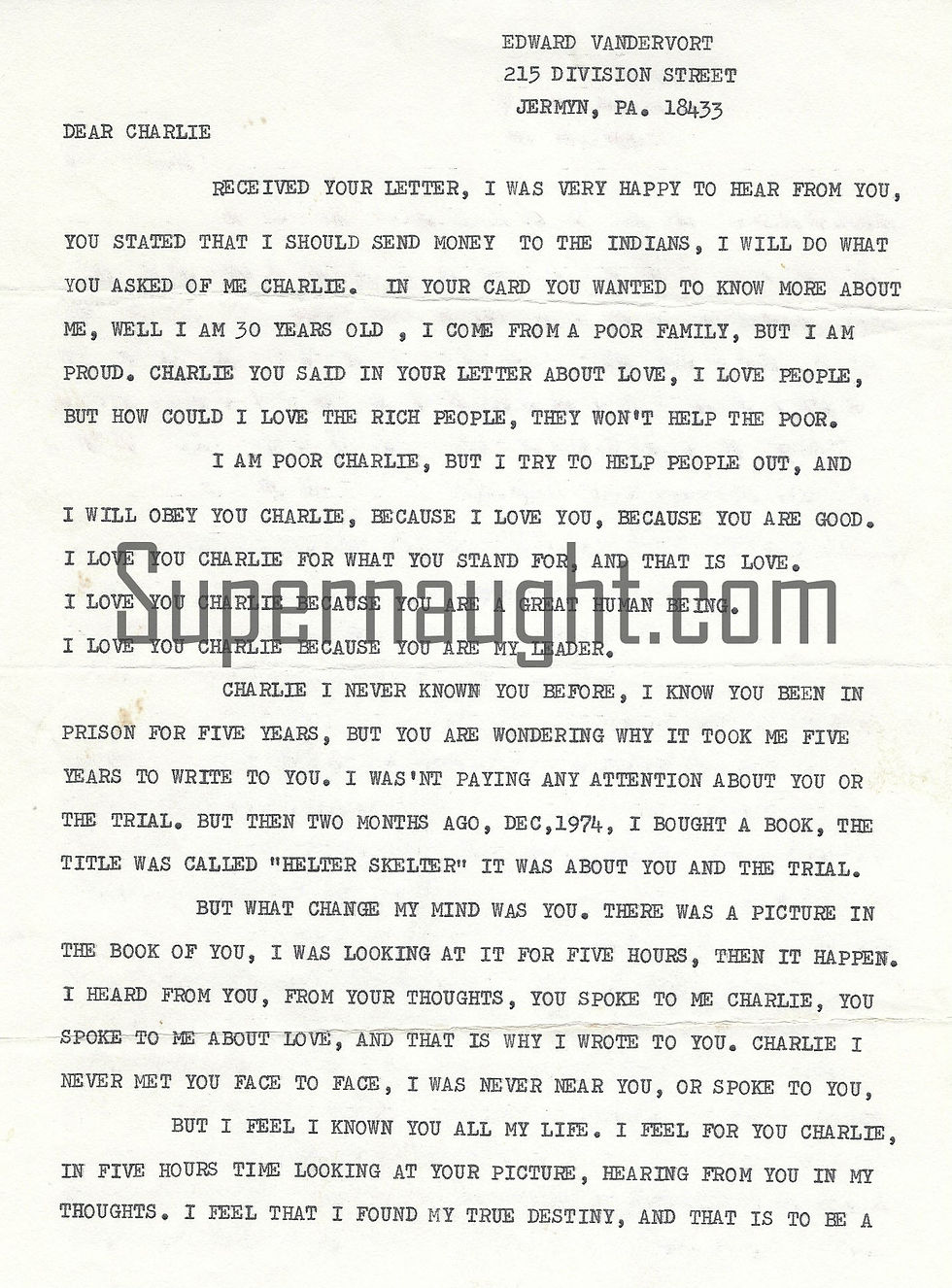 dward Vandervort Charles Manson