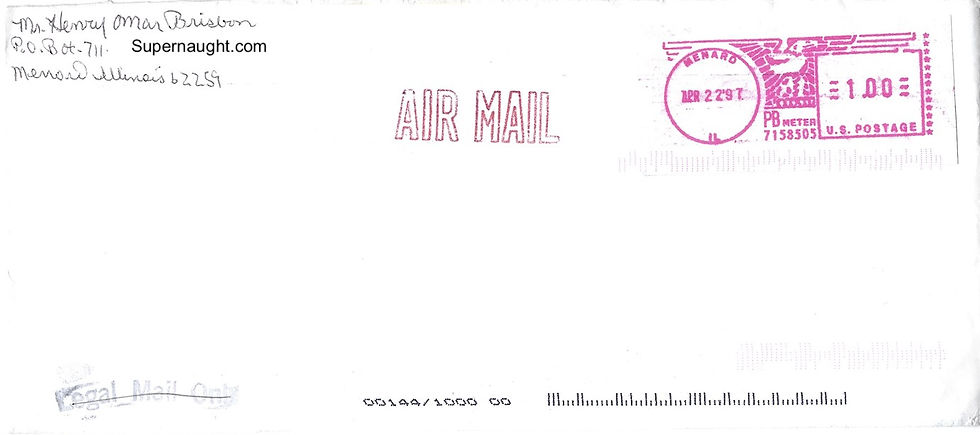 Henry Omar Brisbon signed envelope
