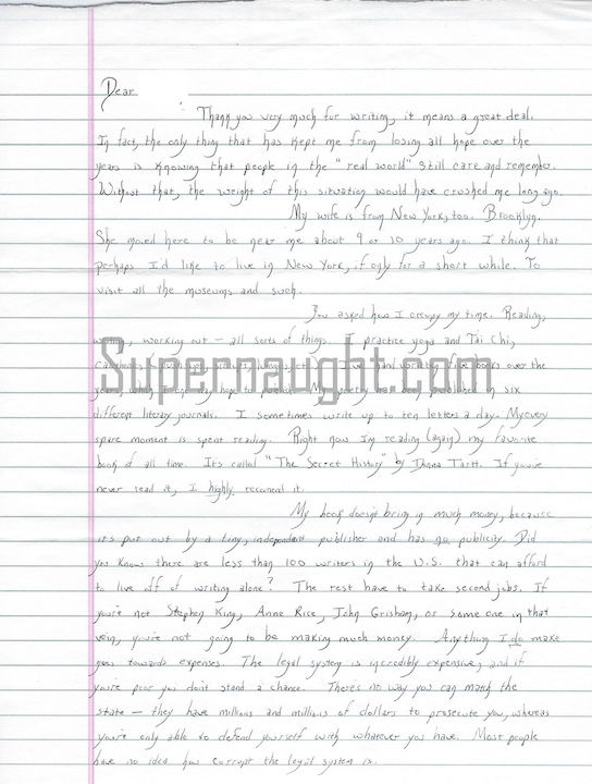Thumbnail: Damien Echols death row signed letter