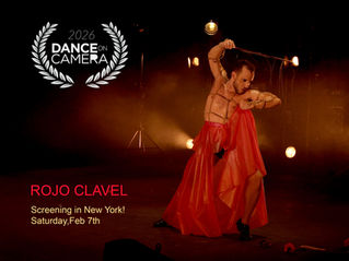 We are happy to announce that ROJO CLAVEL will premiere in NYCon February 7th, as part of the Dance on Camera Festival!