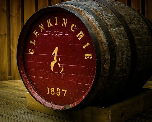 Glenkinchie whisky barrel marked with 1837