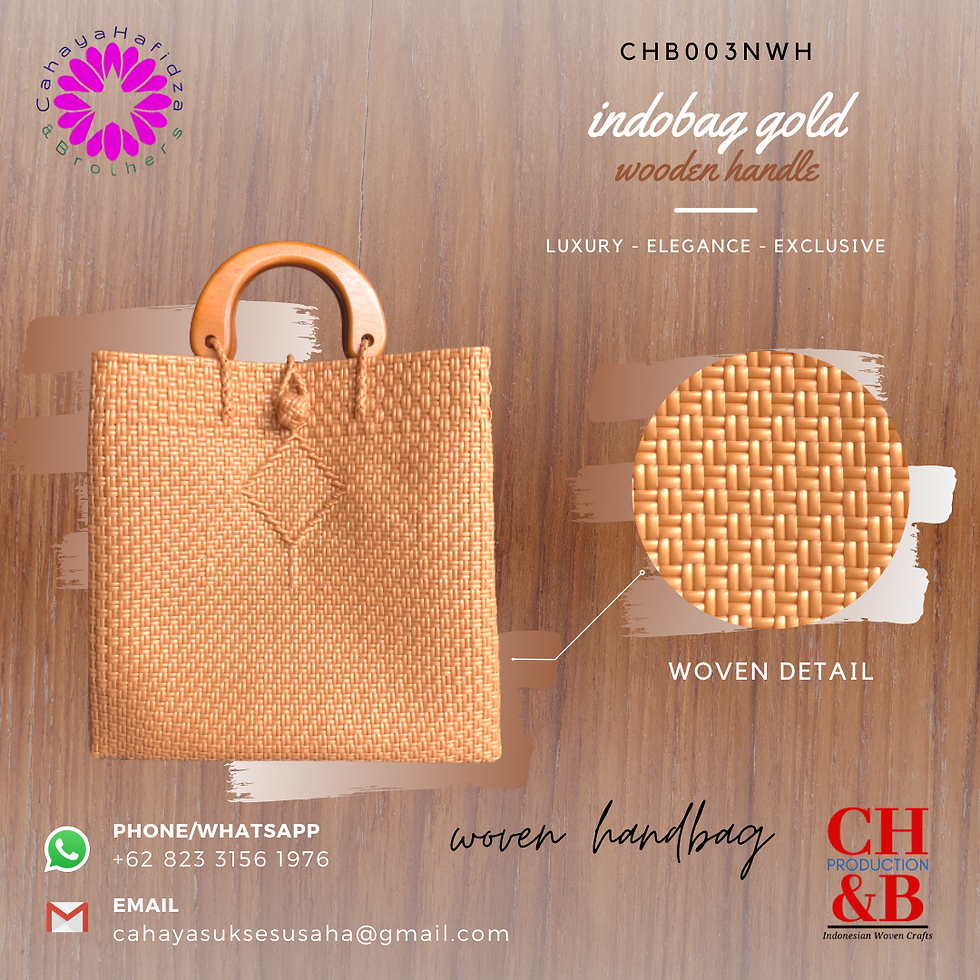 Thumbnail: INDOBAG GOLD WOODEN HANDLE