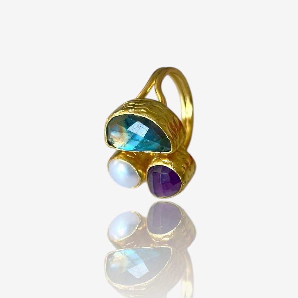 Thumbnail: Beliz Pearl and Gemstones Cocktail Ring