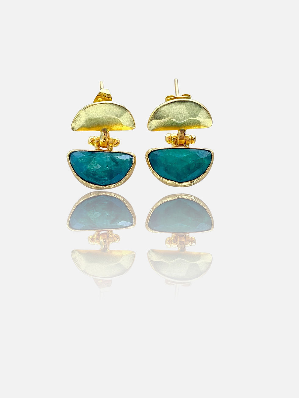 Thumbnail: Dalia Gemstone Stud Drop Earrings