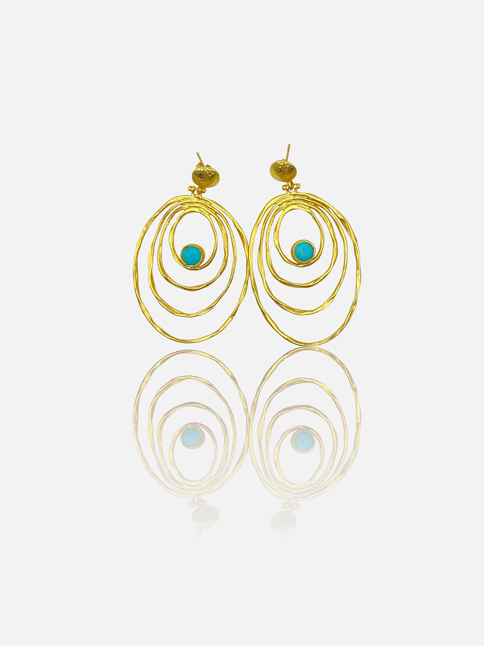 Thumbnail: Helena Gemstone Stud Drop Earrings