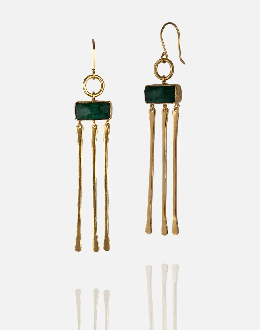 Thumbnail: Norma Gemstone Dangle Earrings