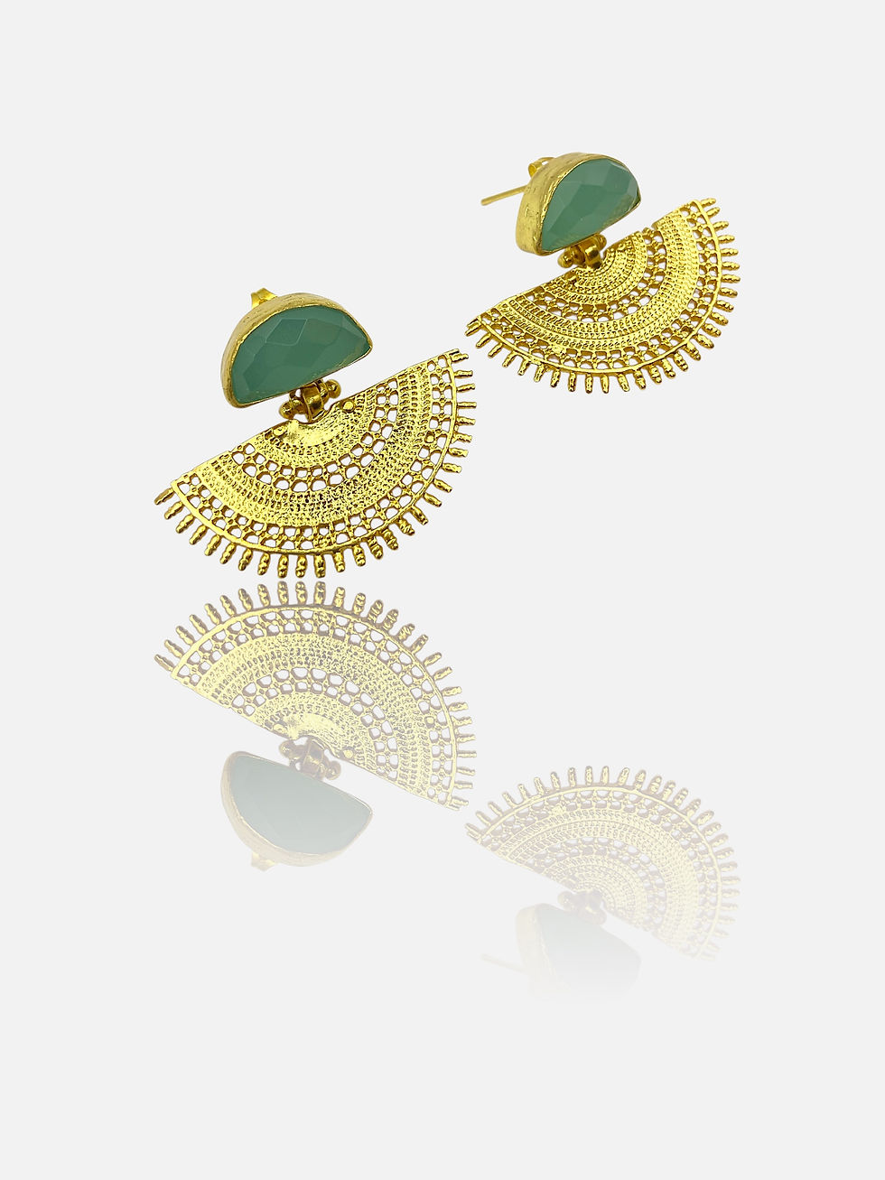 Thumbnail: Serena Gemstone Stud Drop Earrings