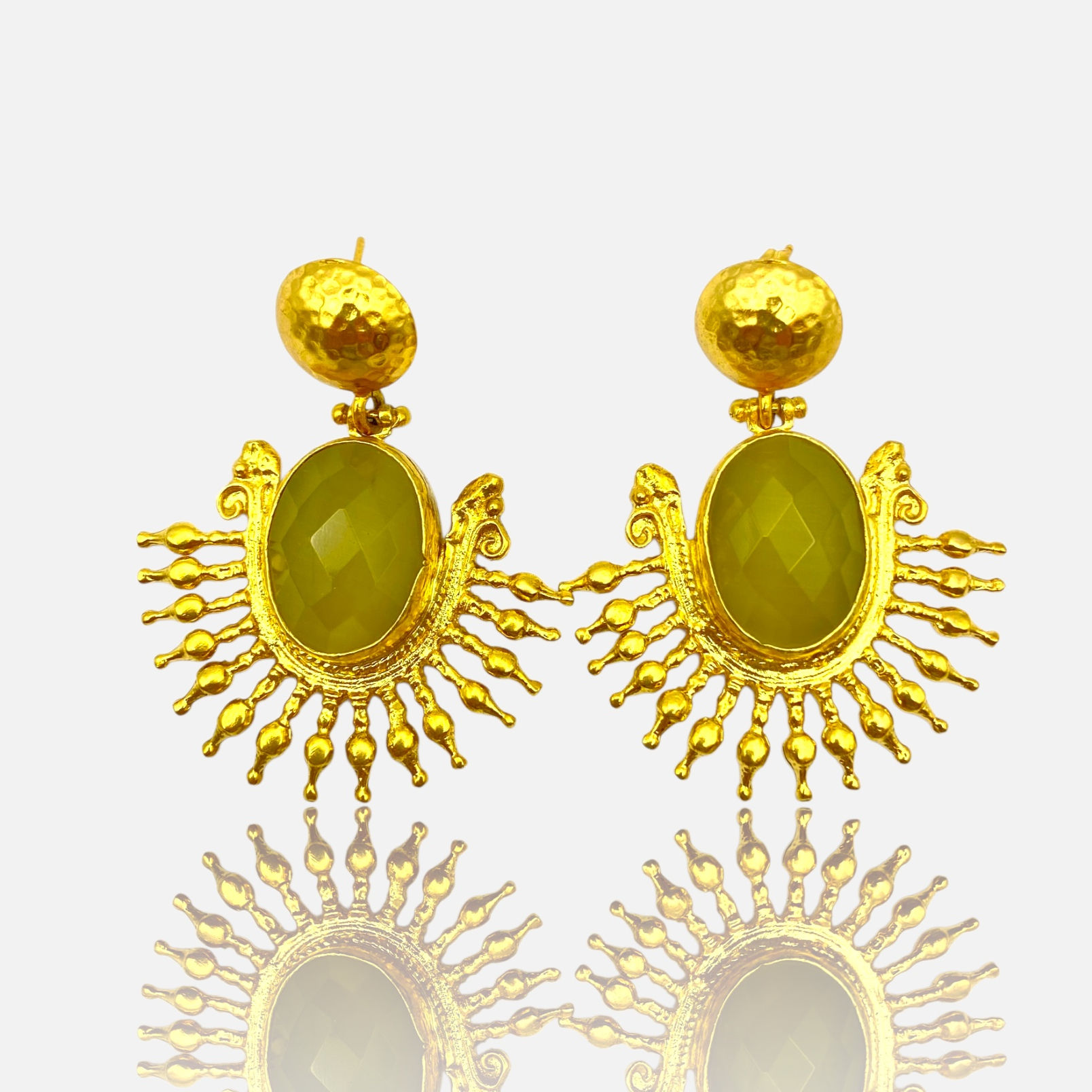 Solara Gemstone Stud Drop Earrings