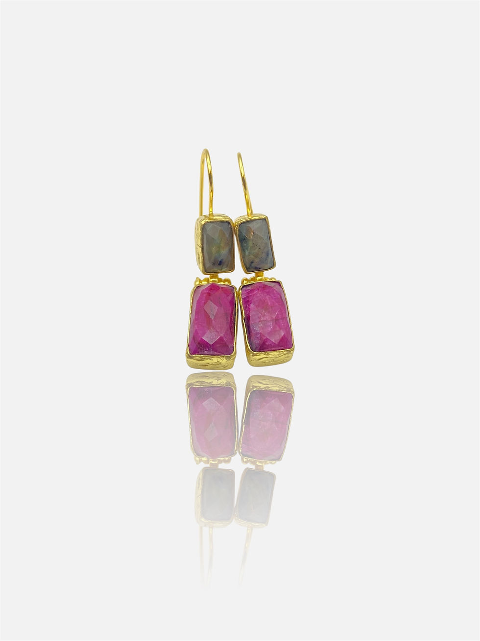 Thumbnail: Leda Gemstones Drop Earrings