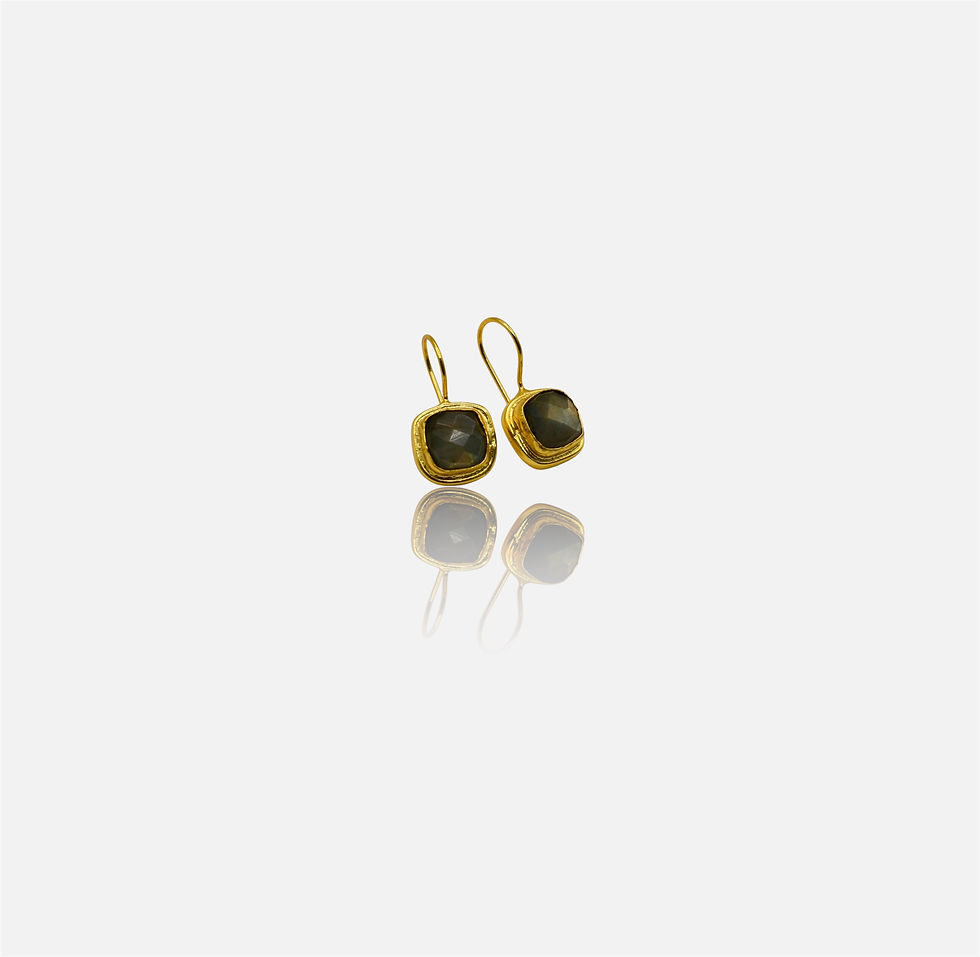 Thumbnail: Safi Gemstone Drop Earrings