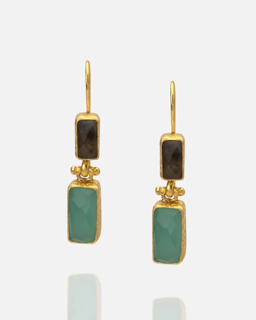 Thumbnail: Leda Gemstones Drop Earrings