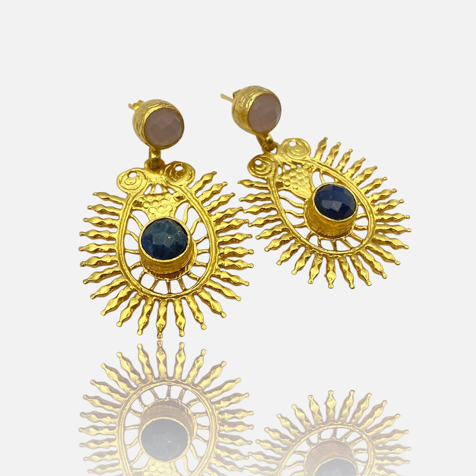 Thumbnail: Selara Gemstones Stud Drop Earrings