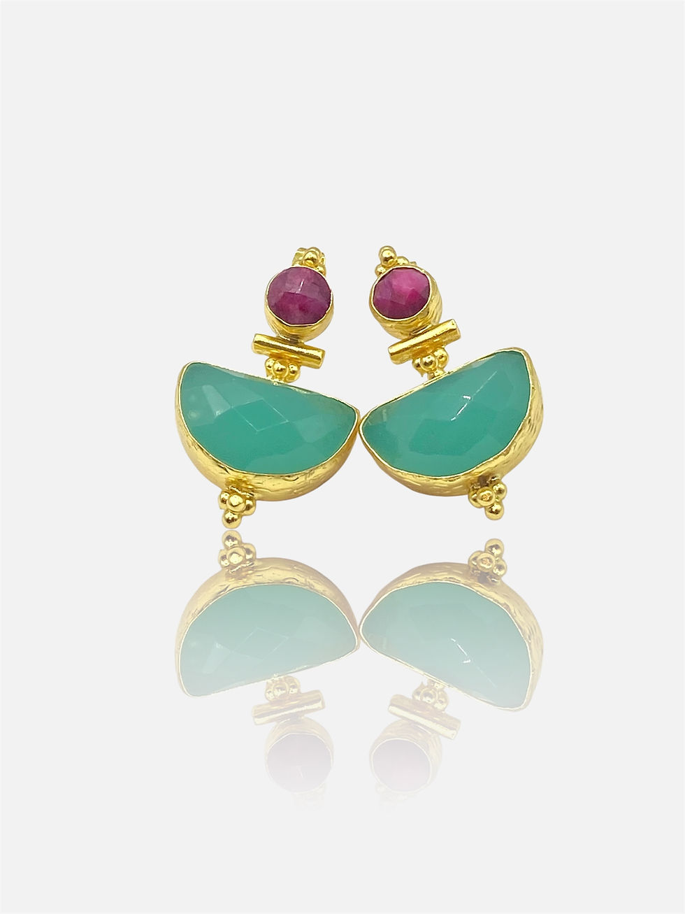 Thumbnail: Ayra Gemstones Stud Drop Earrings