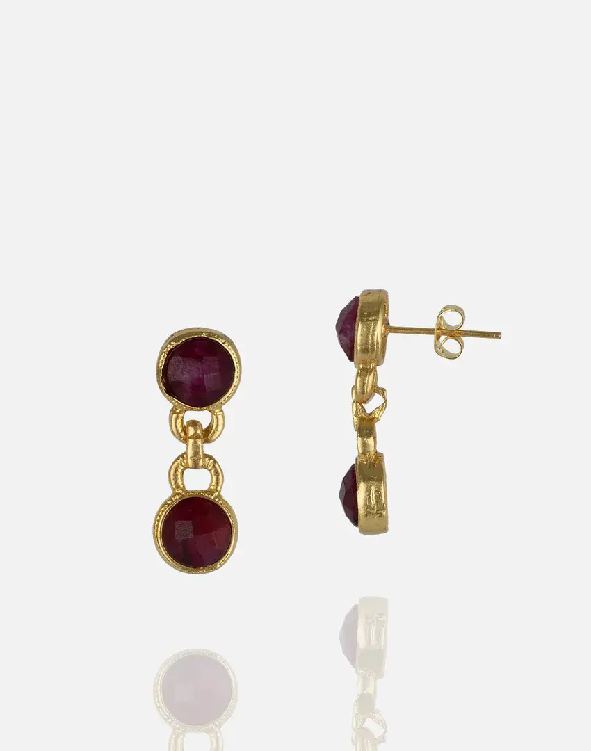 Thumbnail: Bella Gemstone Chain Drop Earrings