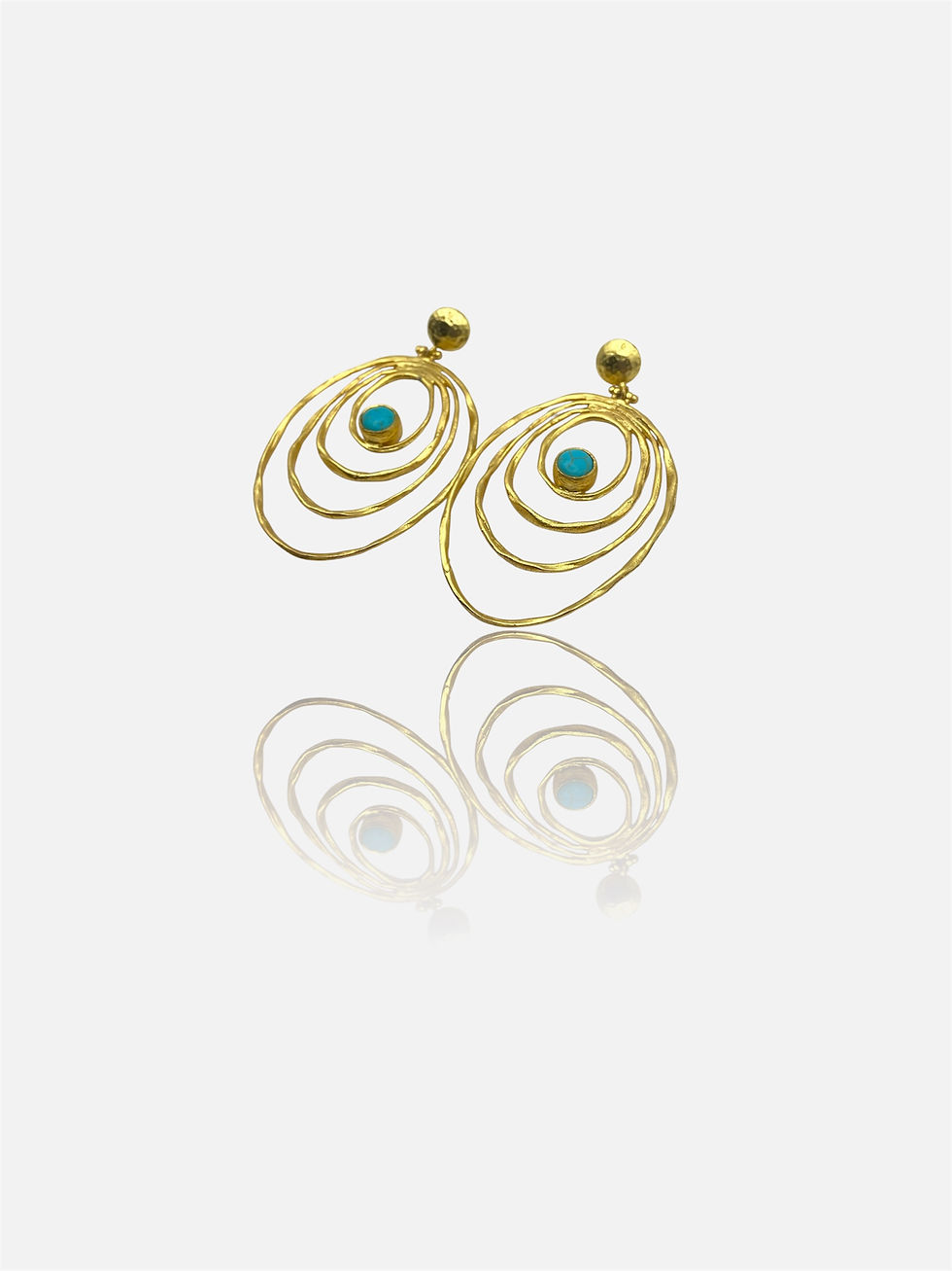 Thumbnail: Helena Gemstone Stud Drop Earrings