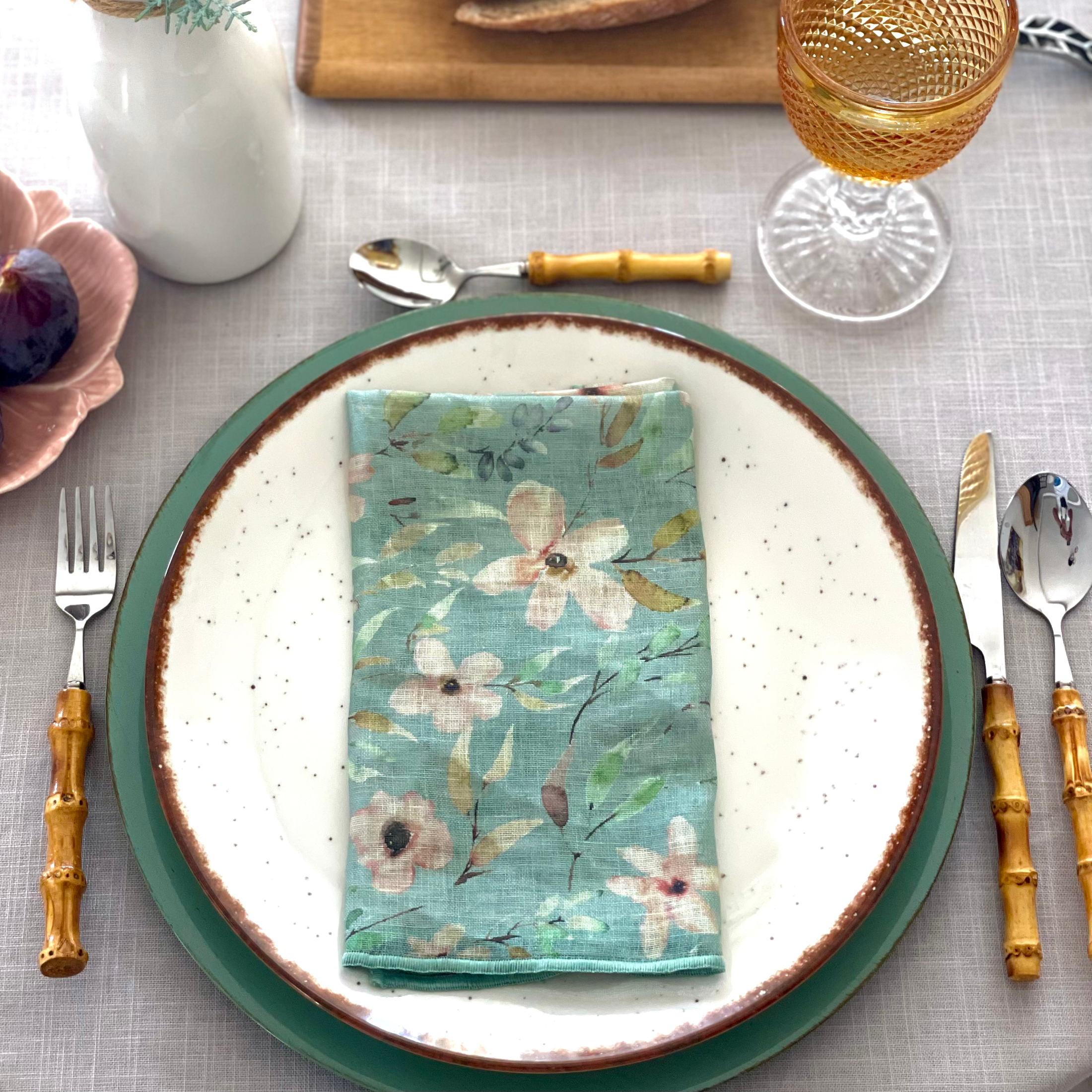 Frosted Garden Linen Napkins, Set of 4