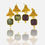 Thumbnail: Delma Square Gemstone Stud Drop Earrings