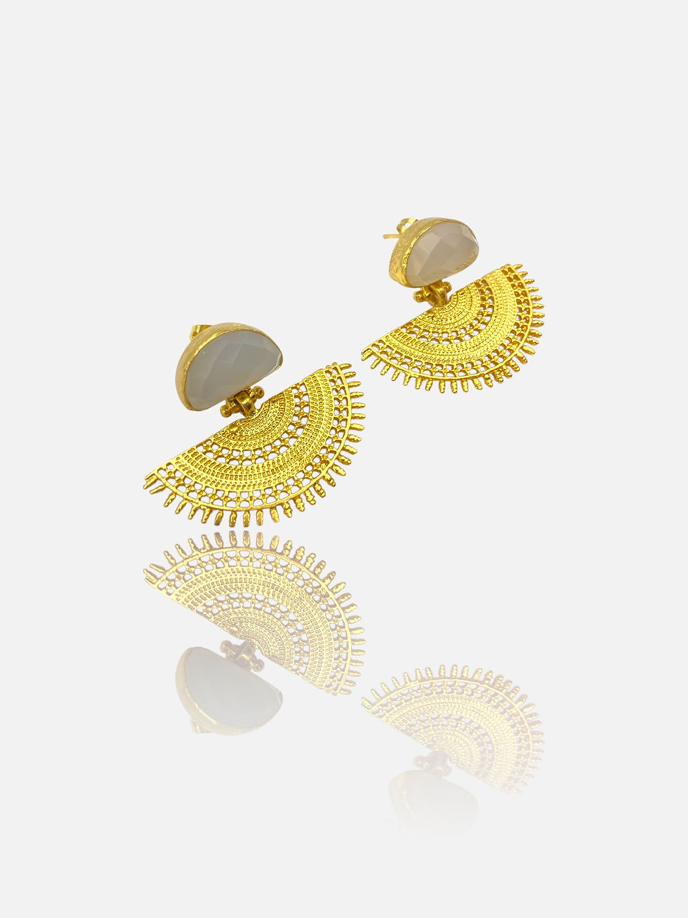 Thumbnail: Serena Gemstone Stud Drop Earrings