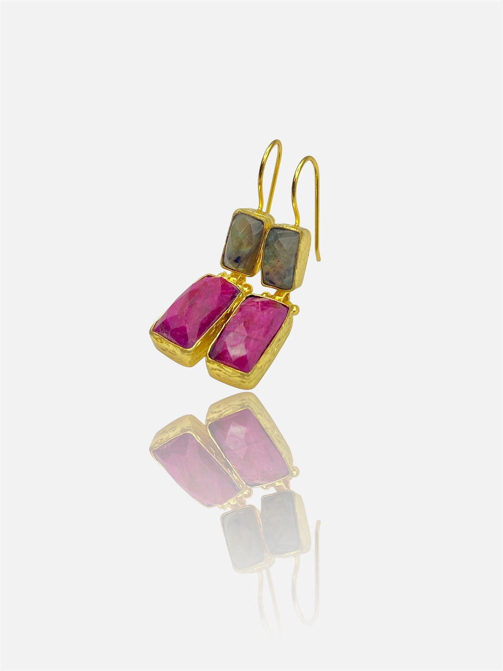 Thumbnail: Leda Gemstones Drop Earrings