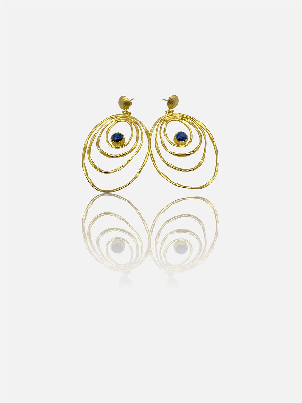 Thumbnail: Helena Gemstone Stud Drop Earrings