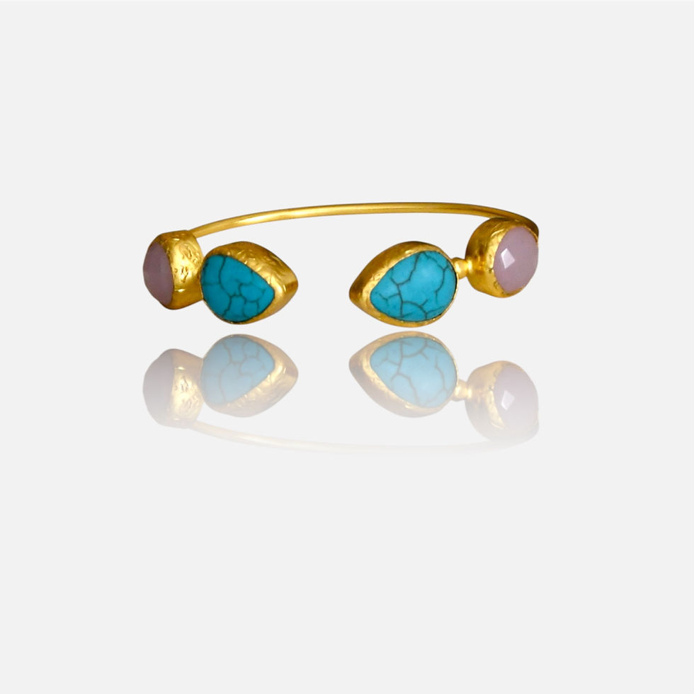 Thumbnail: Nila Double Turquoise  Bracelet