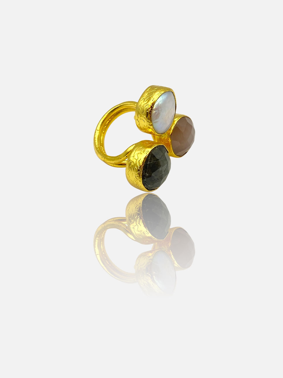Thumbnail: Calliope Triple Gemstone Cocktail Ring