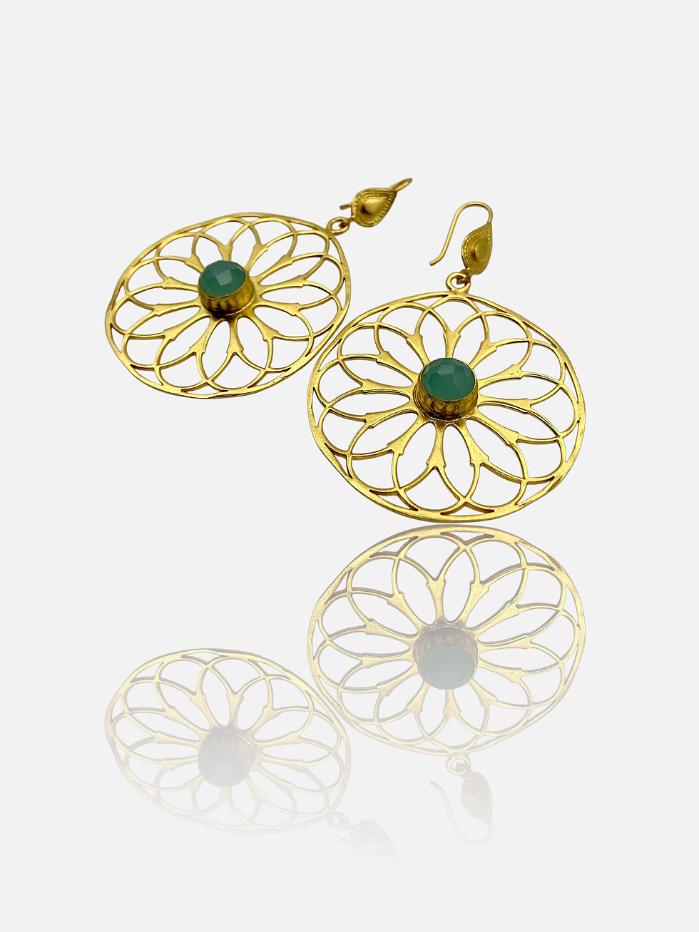 Thumbnail: Elsa Gemstone Hoop Drop Earrings