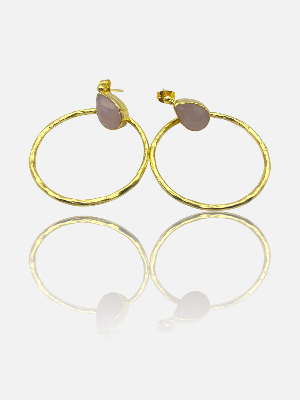 Thumbnail: Luna Gemstone Stud Hoop Drop Earrings