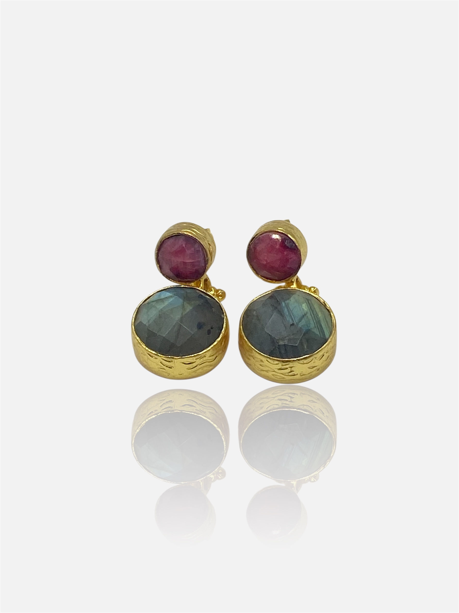 Mine Gemstones Stud Drop Earrings