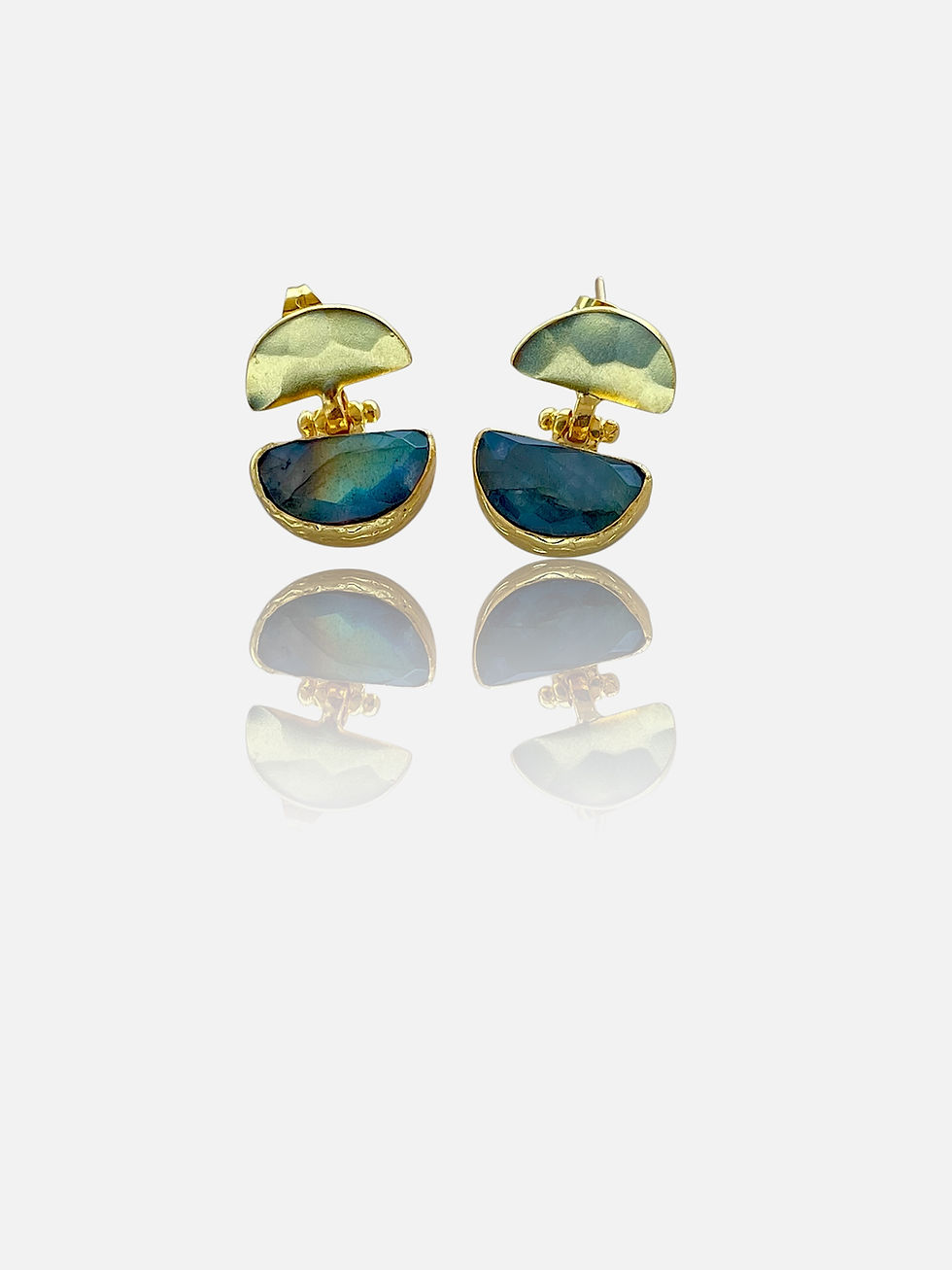 Thumbnail: Dalia Gemstone Stud Drop Earrings