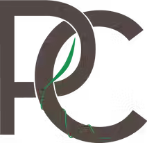 Brown letters P and C