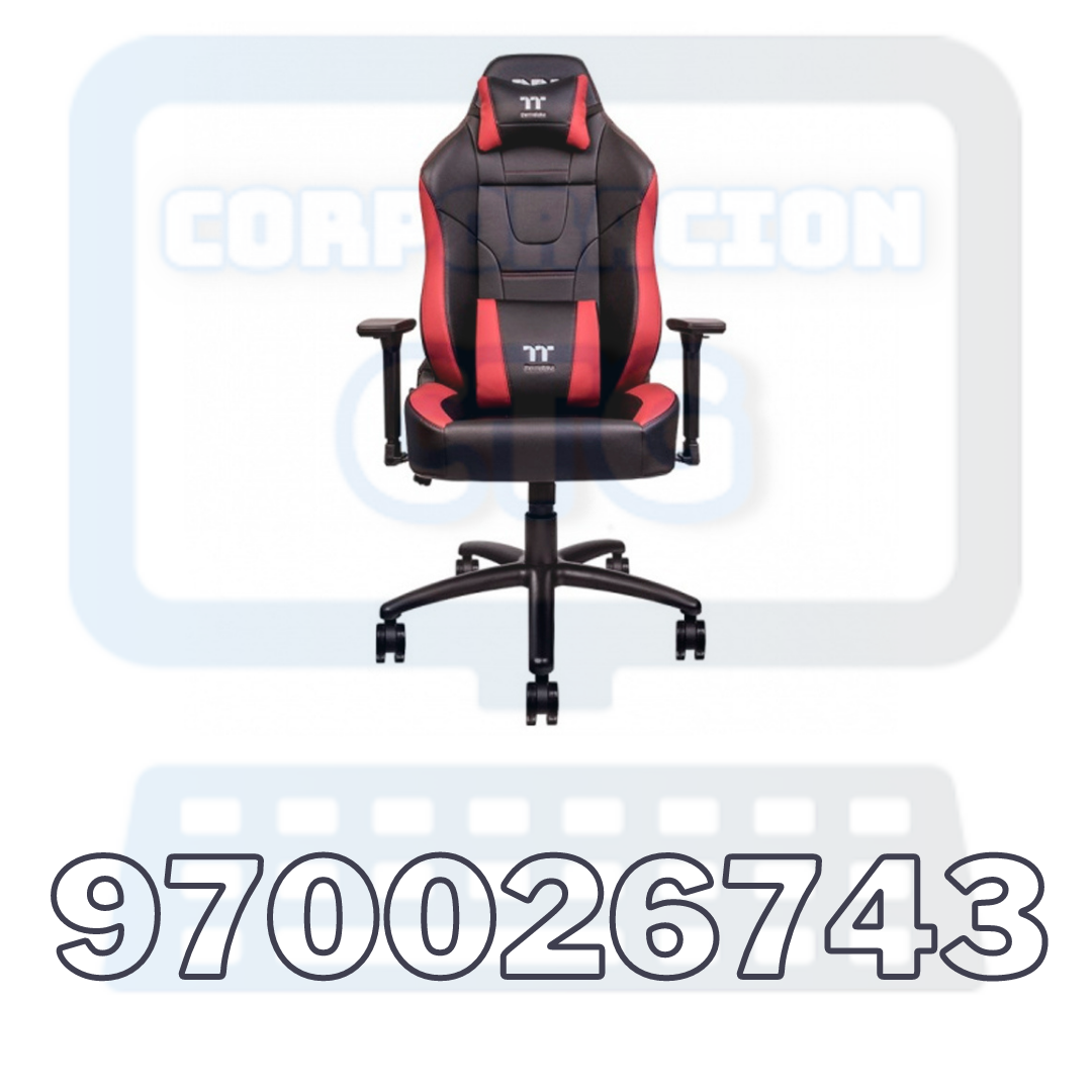 THERMALTAKE - SILLA PARA JUEGOS U COMFORT, COLOR NEGRO / ROJO.