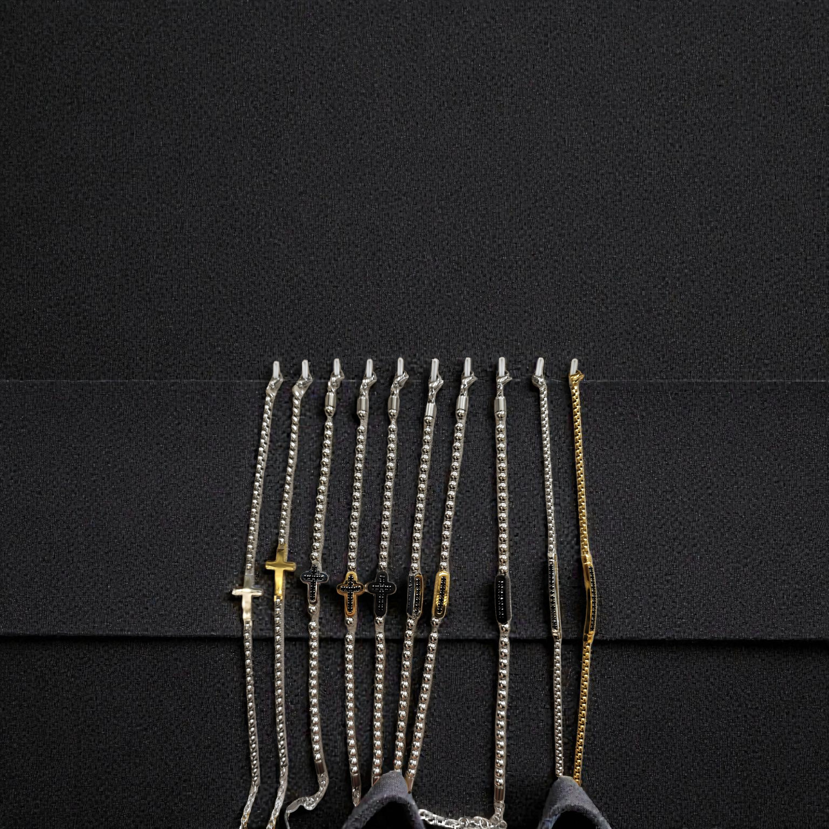 Bracciale zirconi neri (Acciaio)